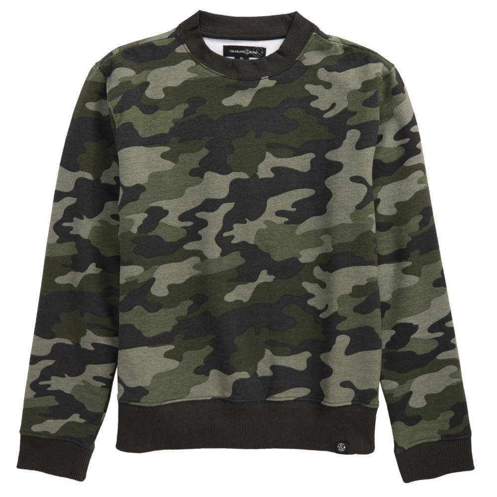 Treasure & Bond Kids' Printed Crew Sweatshirt, Size XL​​​​​​​​​​​​